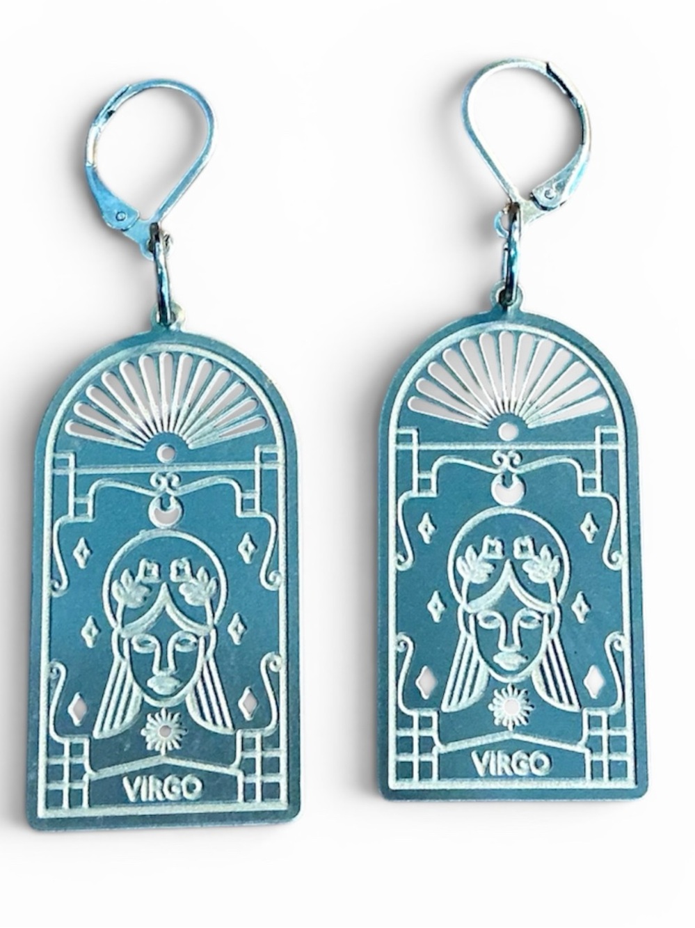 🆕 Virgo Zodiac Laser Etched Earrings